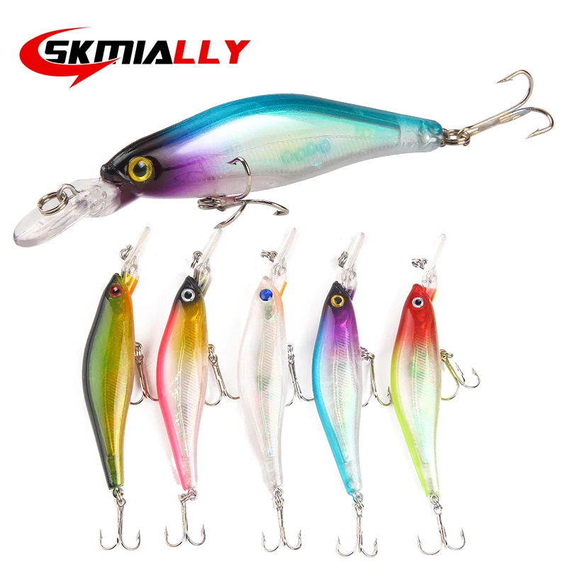 

Skmially 2019 Hot Model Laser Fishing Lures Hard Bait 5 colors 100mm 11.5g minnow,quality professional depth 0.6-2.4m SK-77