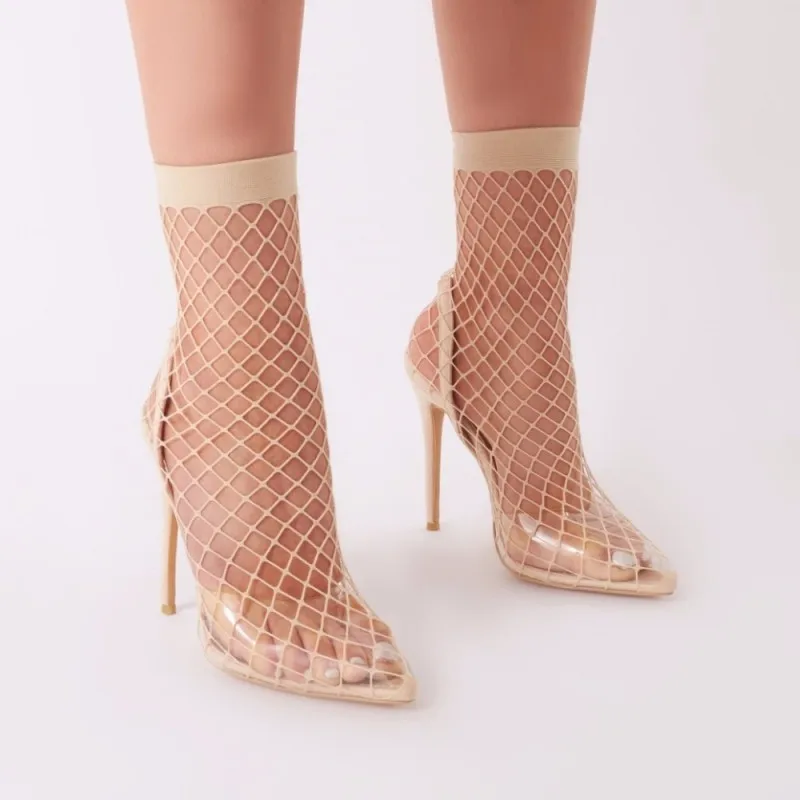 

YX GIRL 2019 summer new style sandals female Fine heel with crystal high heels mesh openwork ladies shoes heel sandals women 3