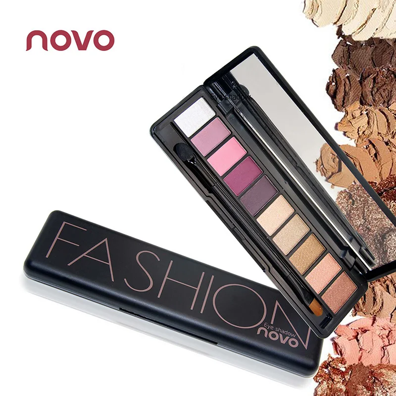 

Novo Makeup Palette Natural peach color Eye Makeup Ten Colors nude Eye Shadow Makeup Shimmer Matte Eyeshadow Palette Set BN010