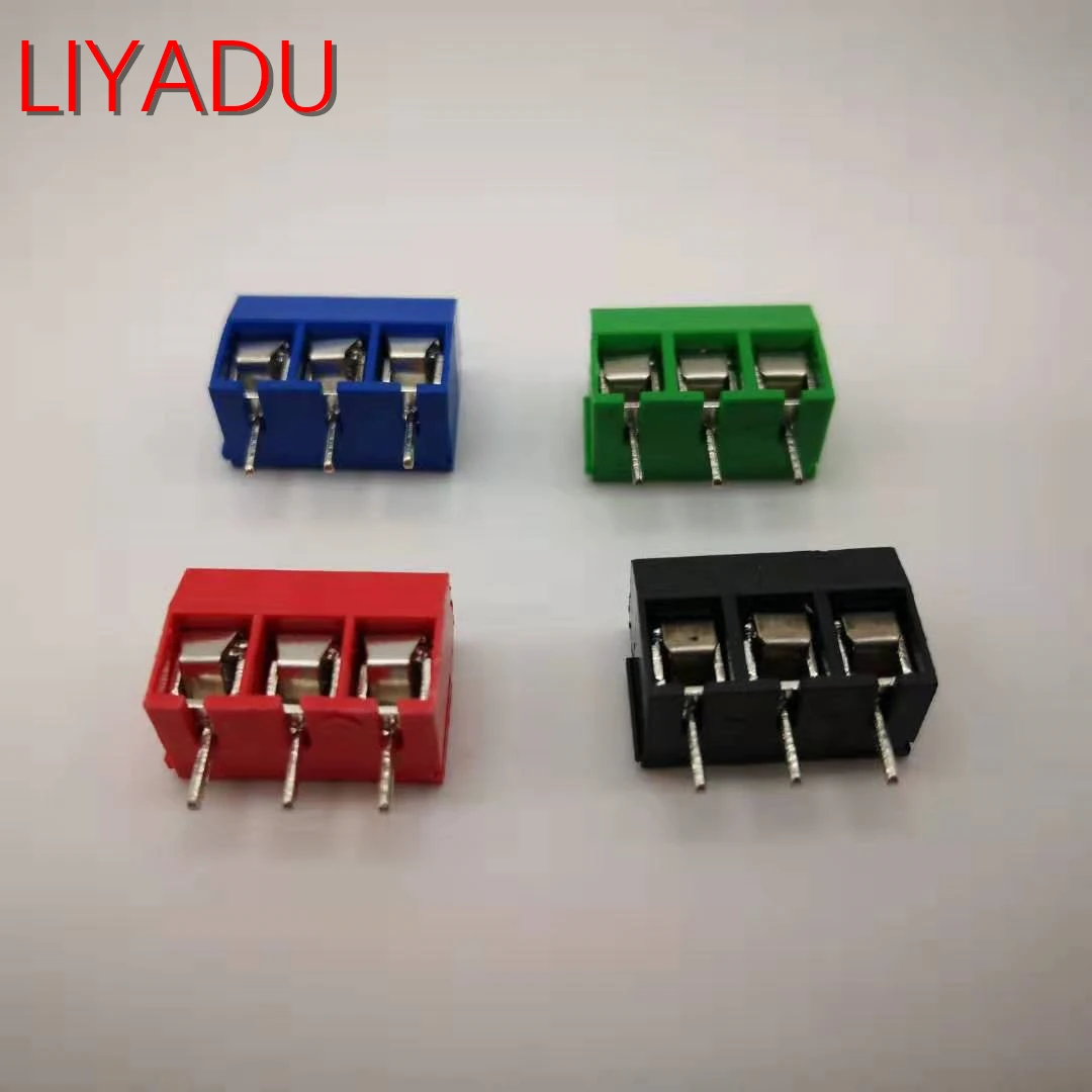 

10PCS/LOT KF301-3P Splicing, screw type PCB spacing 5.0 connector terminals, terminal Blue/greenRed/black kf301