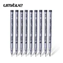 Umitive 1 шт. пигмент вкладыш микрон чернила маркер для белой доски 0,05 0,1 0,2 0,3 0,4 0,5 0,6 0,8 мм наконечник черный для разработки ручки Manga