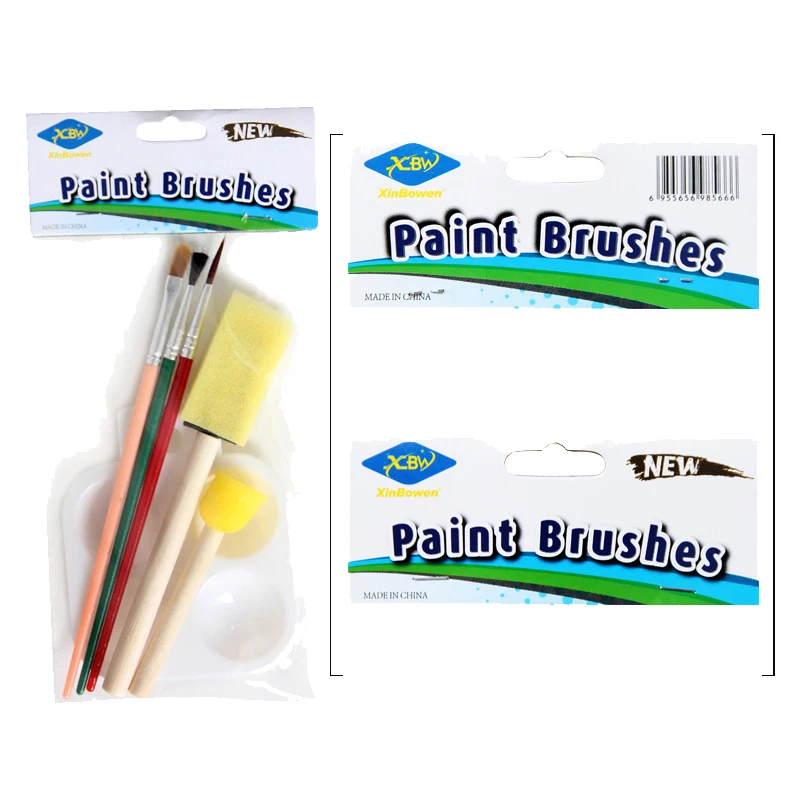 Детский набор для рисования 6 комплектов детская кисть для граффити DIY Цветная кисть губка щетка с палитрой школьные образовательные принадлежности