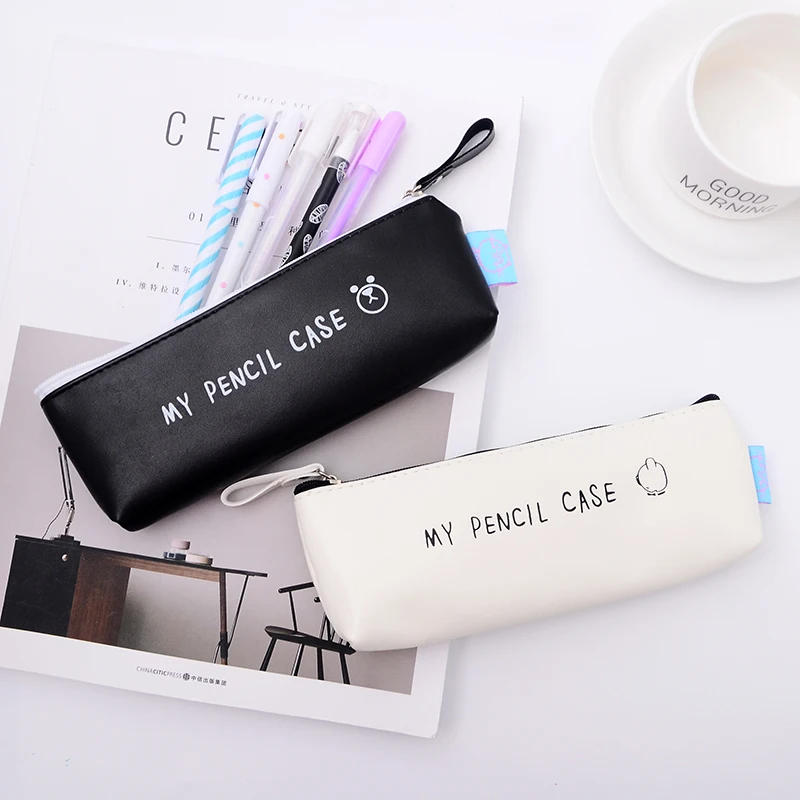 My Pencil Case Classical Black And White Color Waterproof Pu Leather ...