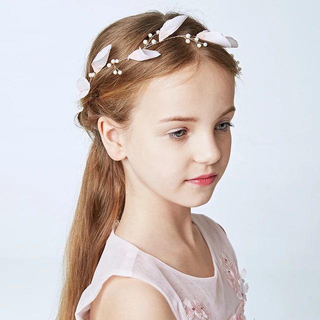 Pink Fabric Petal Headband Fashion S Wedding Hair Accessory Pink Fabric Petal Headband Fashion S Wedding Hair Accessory Simulated Pearl Headpiece Children Homecoming Headwear Handmade