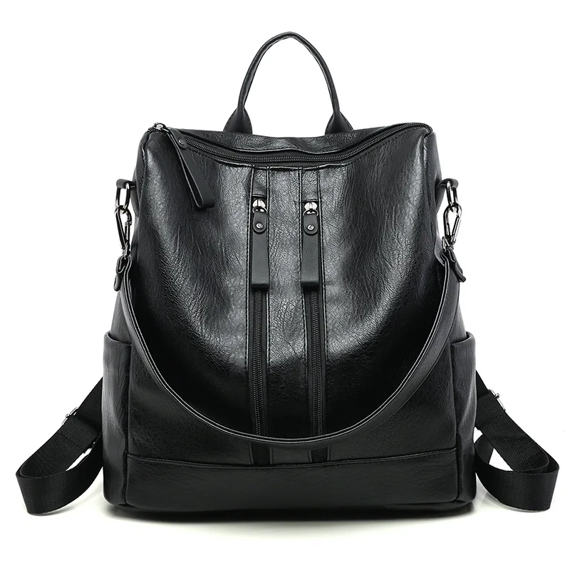 

Women's fashion mochilas college travel bag ladies leather backpack college school bag for student girl ladies daily backpack