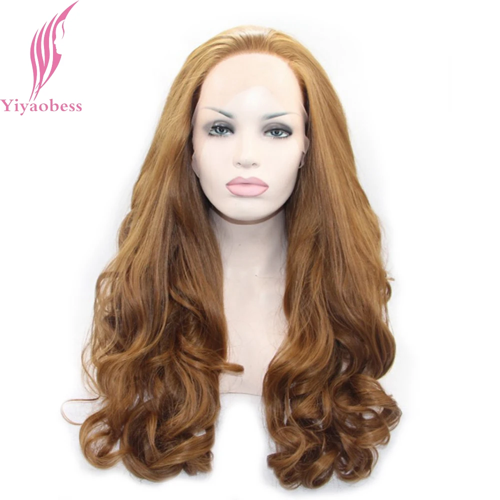 Yiyaobess 180 Density Heat Resistant Synthetic Lace Front Wig Golden