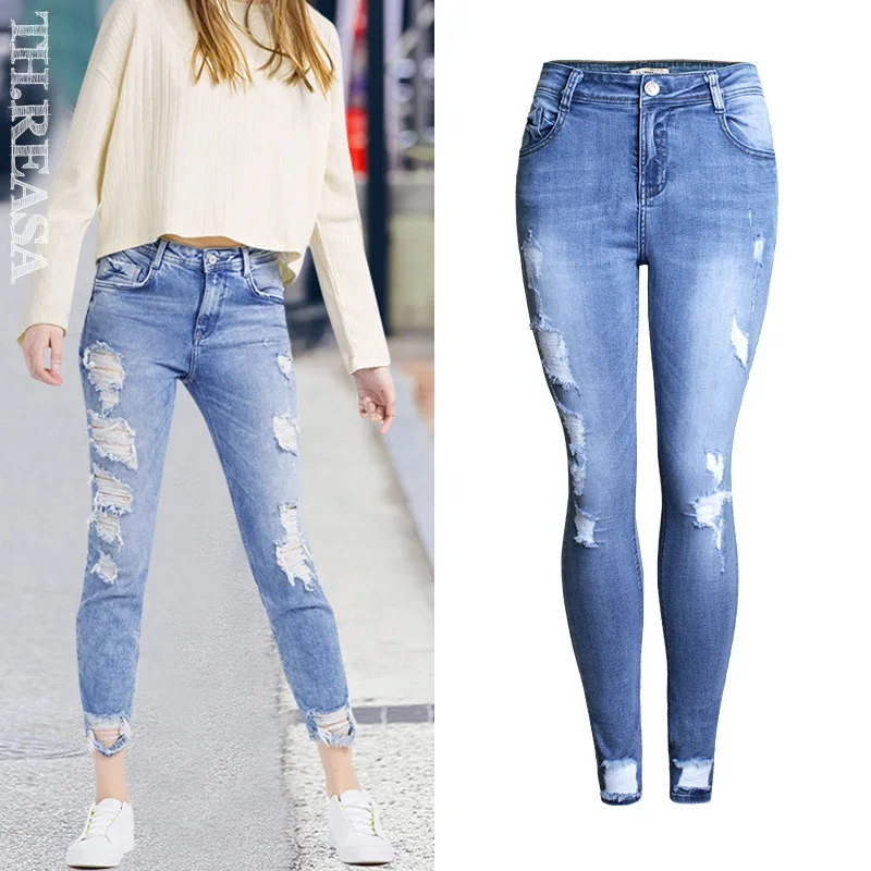 bleached ripped jeans