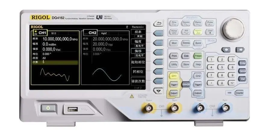 

DDS Function Signal Arbitrary Waveform Generator 60MHz Dual Channels 500MS/s 7 inch TFT LCD High Resolution 800x480 Rigol DG4062