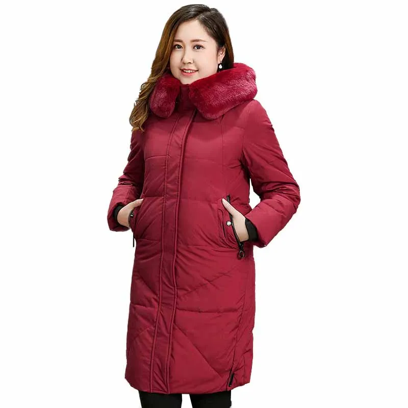 

Large size XL-13XL Winter Parkas Women High quality Down cotton Coat Thick Warm Hooded Jackets Female Fur collar Parkas Coats G3