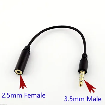 

1pc Audio Adapter Cable 2.5mm Female Stereo To 3.5mm 1/8" Male 4 Pole 15cm