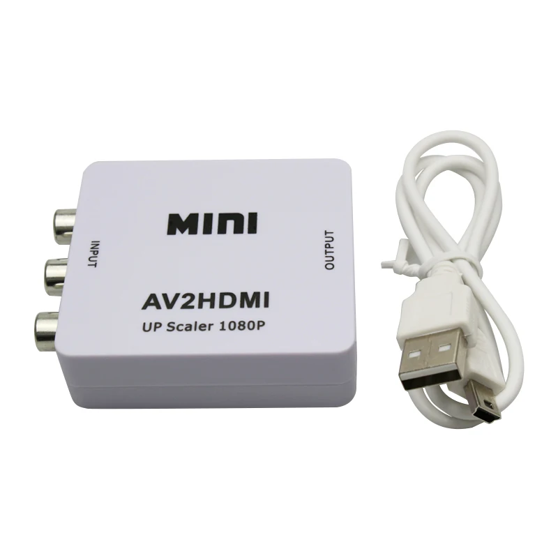 Мини AV в HDMI конвертер устройство AV CVBS 3RCA в HDMI конвертер коробка 1080P видео AV2HDMI конвертер для HDTV для PS3/PS4 DVD PC