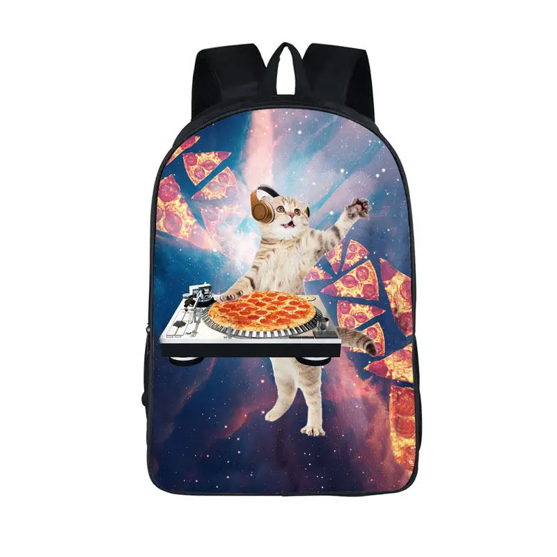Kawaii, 3D рюкзак с изображением котенка, милый кот, ест тако, пиццу, Детская сумка для книг, Подростковый рюкзак, школьные сумки для девочек-подростков - Цвет: 16QWM04