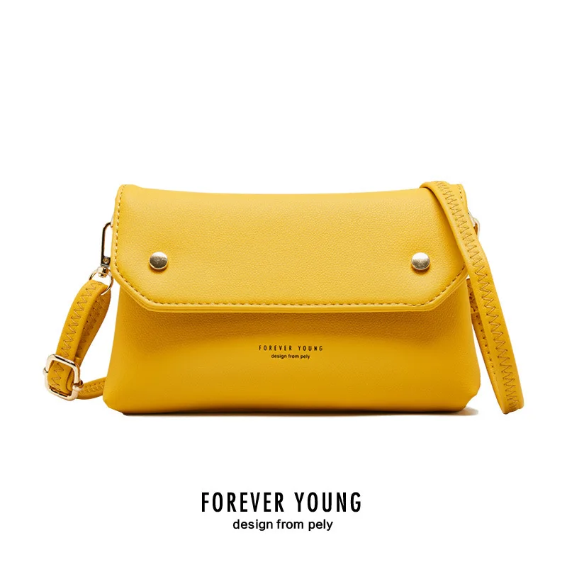 

Forever Young 11 Colors Women Shoulder Bags Cute Sweet Letter Print Soft PU Leather Kawaii Pink Mini Phone Bag for Girl Wallets
