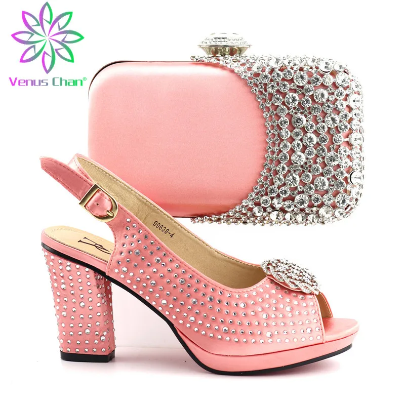 

High Quality African Ladies Shoes and Bag Set 2019 New Design Super High Heels Italian Women Party Shoes and Bag to Match