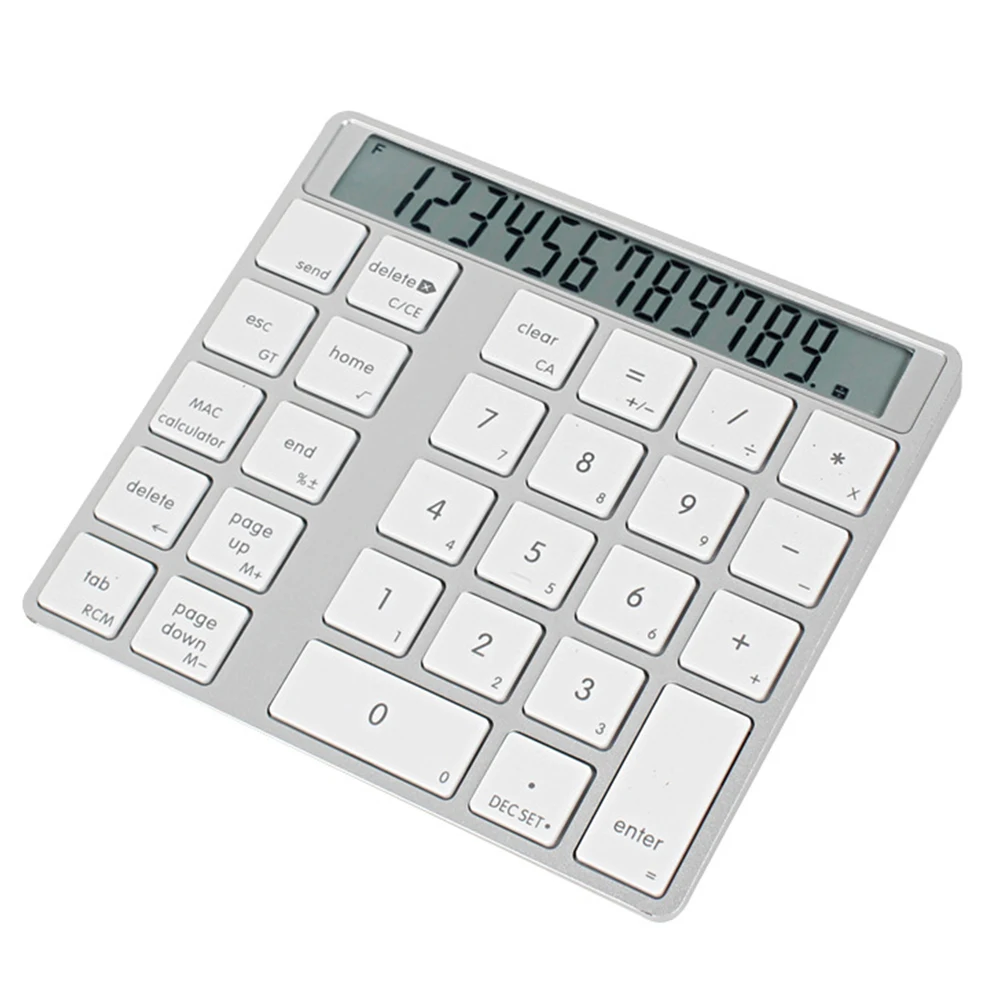 

USB Charging Bluetooth 3.0 Numeric Keyboard LCD Display with 12-digit Display LED indicator for Laptop Desktop PC Notebook