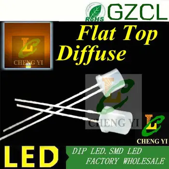 

585-595nm Yellow flat top 5mm DIP LED white diffused lamp beads 2.0-2.5V LED DIODE(CE&Rosh)