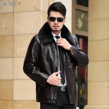 Осенняя и зимняя одежда 4x 5xl 6xl 7xl большая кожаная куртка с меховым воротником теплая замшевая ветрозащитная куртка