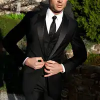 2019 High Quality men suit Black Groom Tuxedos Groomsmen Morning style tuxedos for Men Wedding Suits Prom Formal Bridegroom Suit