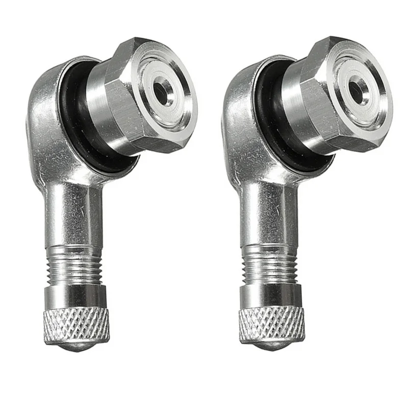 

90° Motorcycle Valve CNC Wheel Tire Silver DIY Bolts Aluminum Alloy Parts 2pcs