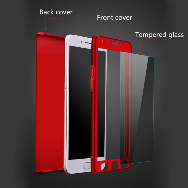 For Samsung Galaxy J5 2017 Case Cover 360 Samsung J3 J5 J7 Pro 2017 J2 J5 J7 Prime 360 PC Cover Phone Case with Tempered Glass