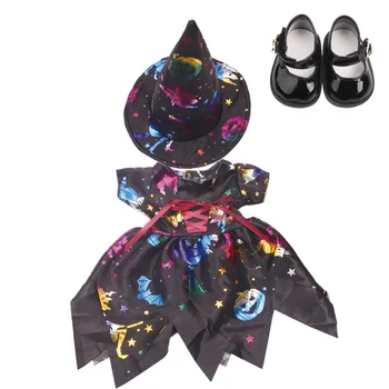 

18 inch Girls doll Halloween costume princess lace gown with shoes American new born Dress Baby toys fit 43 cm baby dolls c330