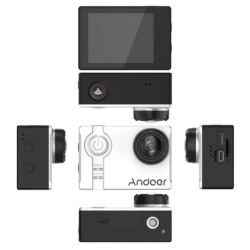 Andoer AN7000 4K 1080P Full HD Adopt WiFi Anti-shake Waterproof Diving 60m 2.0" LCD 166 degree Wide Angle Lens Sports DV Cam