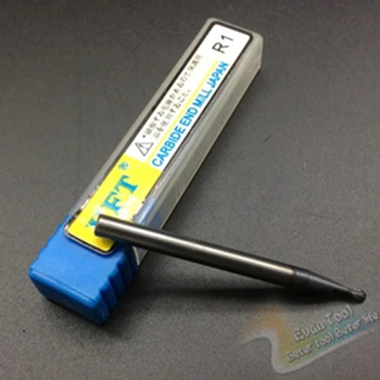 

YFT Radius 1mm Ball End Mills HRC45 Milling Cutter 2-blade Router Bit Carbide Straight Shank For Keyseat CNC Tools