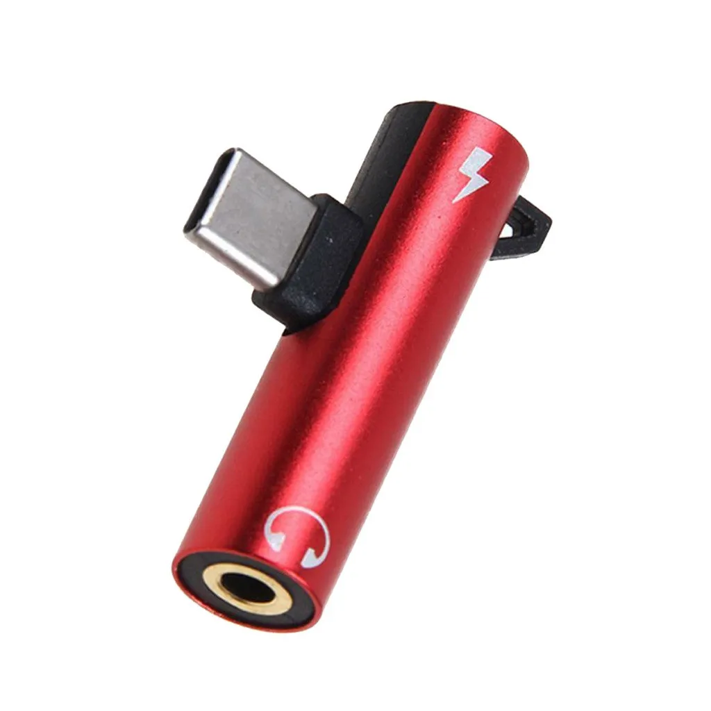 

2 In 1 Audio Charge Adapter Dual Port Audio Charging Headphone Earphone Adapter Mini Converter Call Remote c0603
