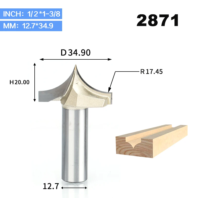 HUHAO 1pcs 1/4" 1/2" Shank Woodworking Cutter Double Edging Router Bits for wood carbide Woodworking Engraving Tools carving bit - Длина режущей кромки: 2871