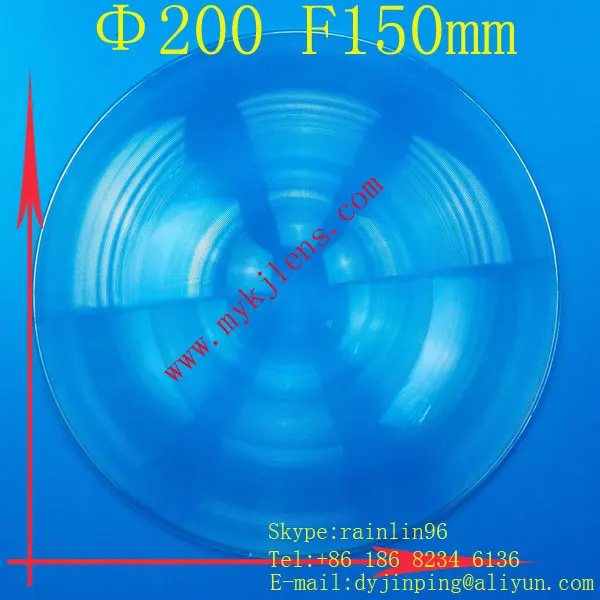 

PMMA acrylic stage lights LED light Fresnel lens Diameter 200mm focal length 150mm free shipping