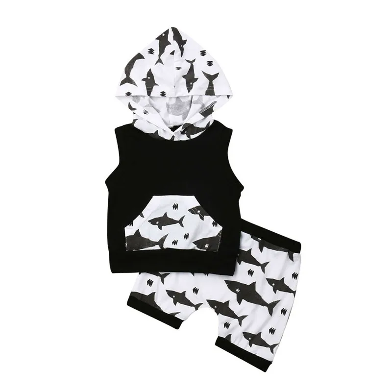 

Toddler Baby Boy Clothing Set Shark Print Tops Hoodie Pants Shorts Newborn Clothes 2Pcs Boys Set Newborn Outfit Baby Tracksuit