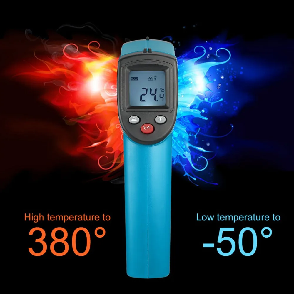 

Non-contact LCD Display Digital Infrared Themperature Pyrometer IR Laser Point With Data Holding FunctionGun Meter Sensor