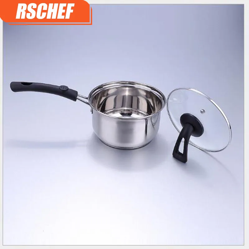 Кастрюля из нержавеющей стали с одной ручкой кастрюля для кухни домашнего