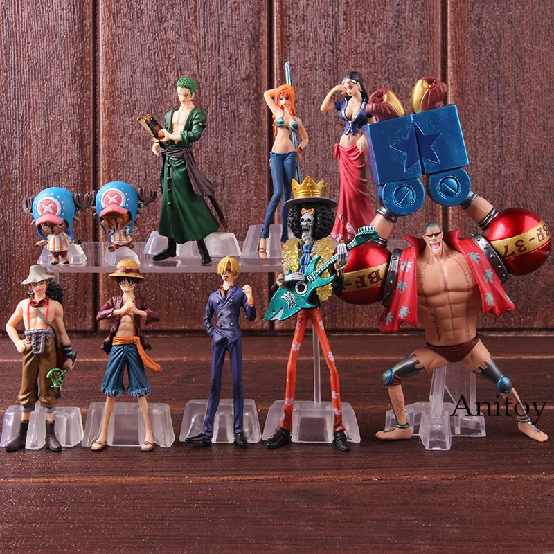 

One Piece Nami Luffy Zoro Sanji Chopper Robin Usopp Brook Franky Action Figure PVC Collectible Model Toy Set
