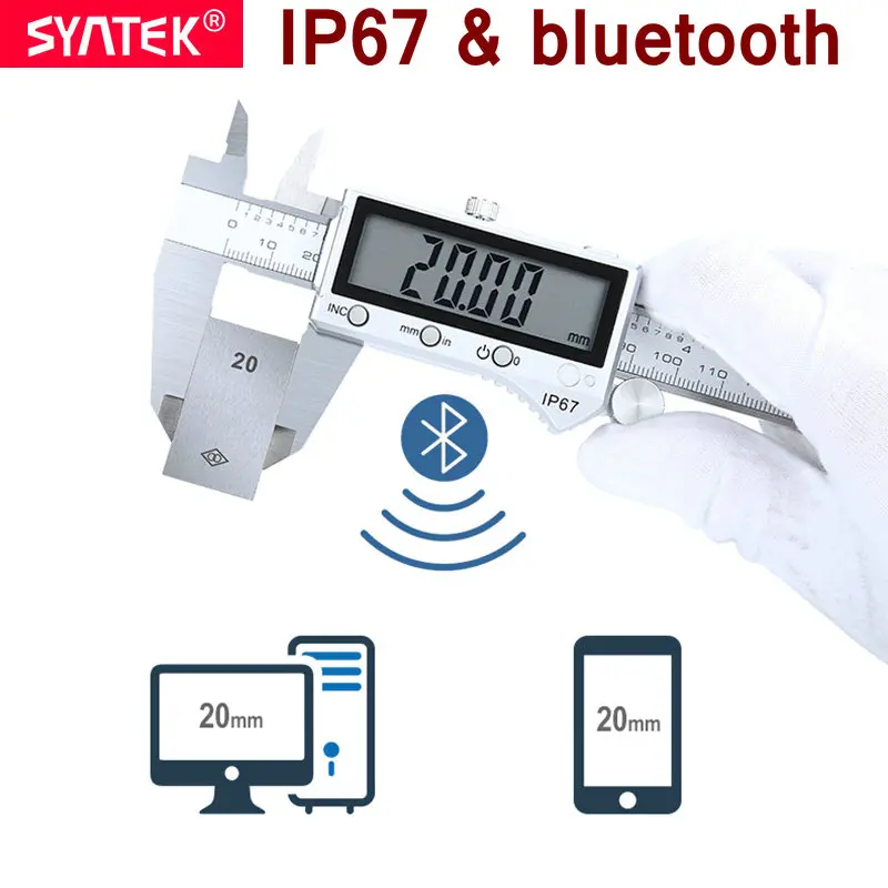 Syntek Caliper IP67 Waterproof Bluetooth Digital Accurate Stainless Steel Vernier Calipers 150