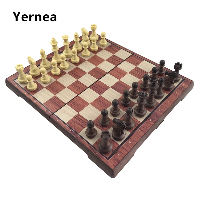 High-grade Chess Plastic Folded Board International Magnetic Chess Set Exquisite Chess Puzzle Games Board Game Gift Yernea