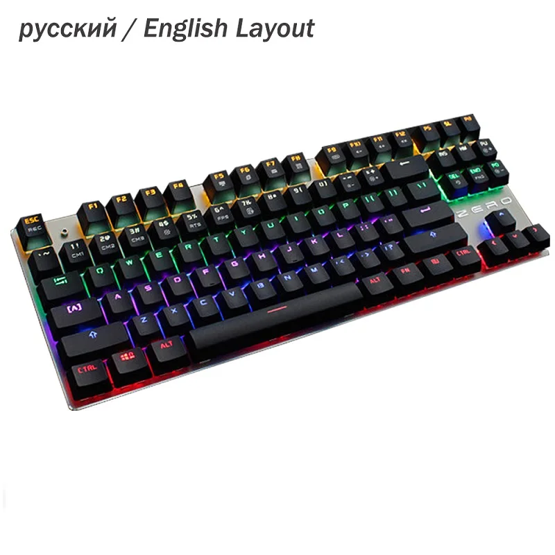 

USB Wired Genuine Gaming Mechanical Keyboard RGB LED Backlit Ergonomic Design Pro Gamer Keyboard English Russian Layout