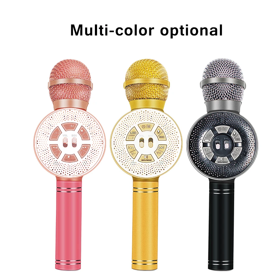 

Ws669 Karaoke Microphone Colorful Led Lights Mobile Phone Wireless Bluetooth Recording Singing Studio Conference Mic Music Play