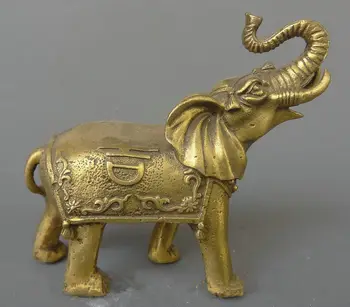 

China peace auspicious feng shui brass wealth elephant statue