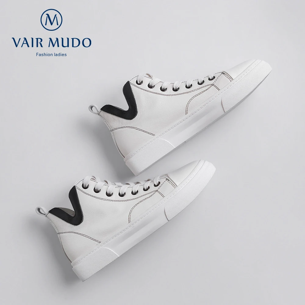 VAIR MUDO/Женская обувь новая модная парусиновая обувь повседневная обувь на плоской подошве ручной работы из высококачественной натуральной кожи на шнуровке для всех сезонов; D16L