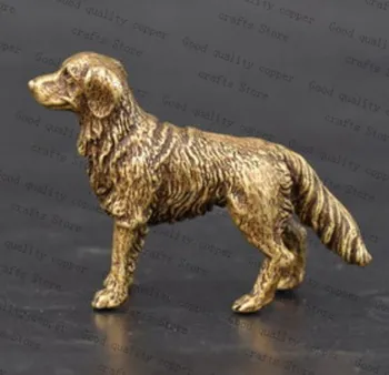 

China Pure brass Prosperous wealth dog small statue
