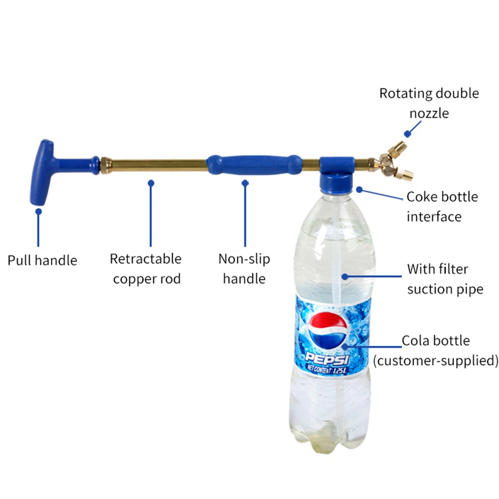 Тип бутылки кокса пневматический небольшой двойной головкой распылитель воды Mister ручной напиток типа бутылки кокса дикого опрыскивателя