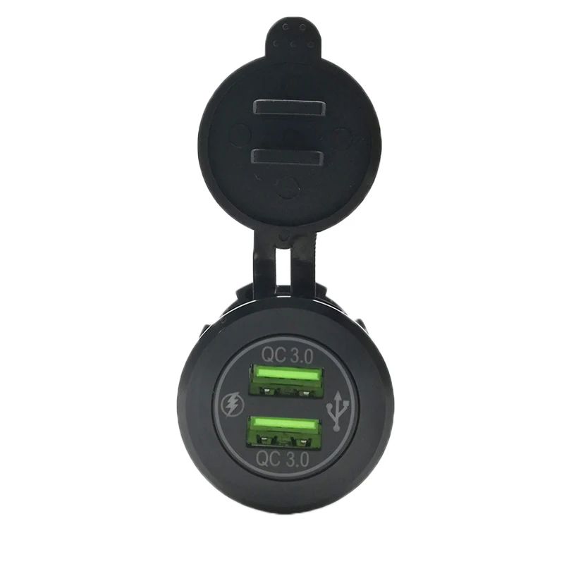 Новое автомобильное зарядное устройство Dual USB QC3.0 гнездо адаптера питания прочный портативный алюминиевый сплав