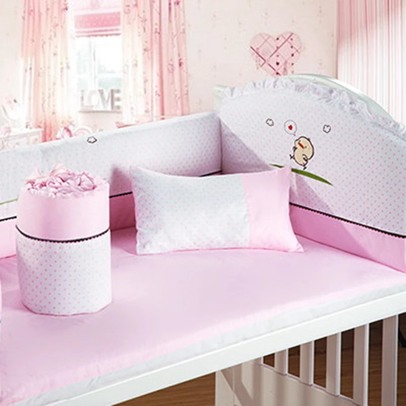 Детские бортики для кроватки детские комплекты хлопкового постельного белья детская кроватка картонная протектор печати колыбели Bebe Infantil розовый/синий 4 шт