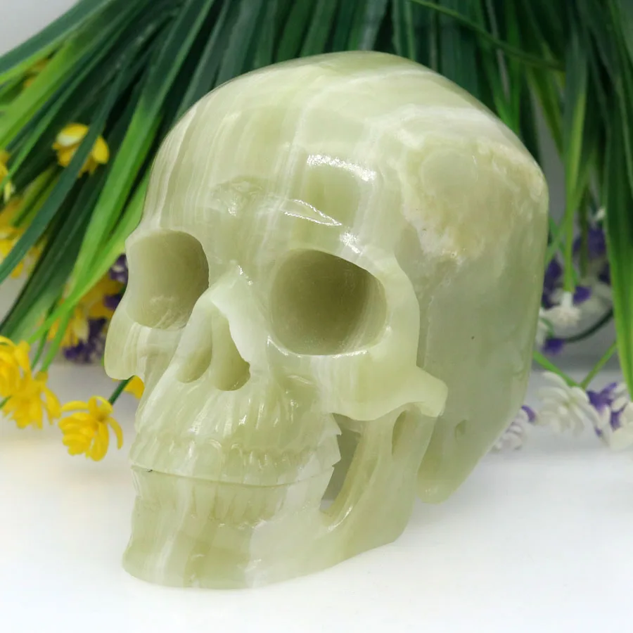 

5.65" 2051g AFGHANISTAN JASPER Handmade Carved Crystal Skull Crystal Realistic Crystal Healing Furnishing Articles Figurine TD24