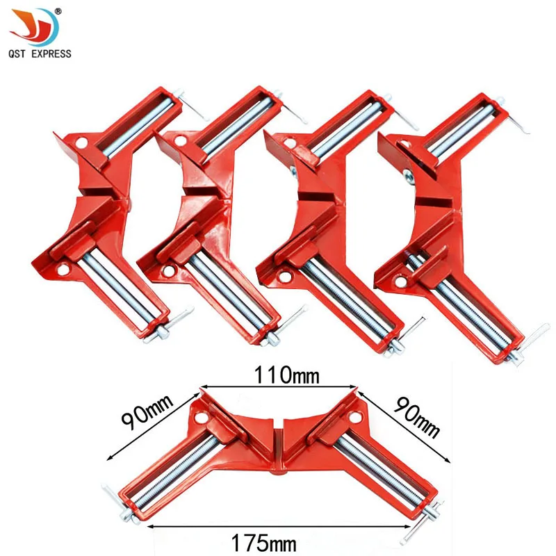 Braçadeira de Vidro Estilo Graus Ângulo Braçadeira Direito Carpintaria Quadro Diy 4 Pçs 90