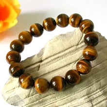 Натуральный коричневый камень тигровый глаз Бусины Для мужчин Для женщин браслет эластичный браслет 10mm12mm 14 мм 16 мм 18 мм из бисера