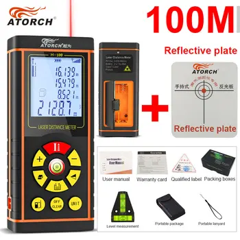 

ATORCH 100M Digital Laser Distance Meter Rangefinder Optical Tape Range Finder Diastimeter build Measure Roulette rule tester