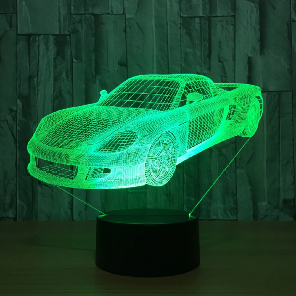 Автомобильная 3D 7 цветная лампа визуальные Светодиодные ночные светильники для детей сенсорный Usb Настольный лампе