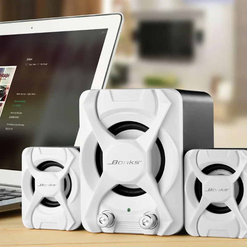 Portable Combination Speakers 3D Stereo Subwoofer PC Speaker Bass Music DJ USB Computer Speakers for Laptop Phone TV